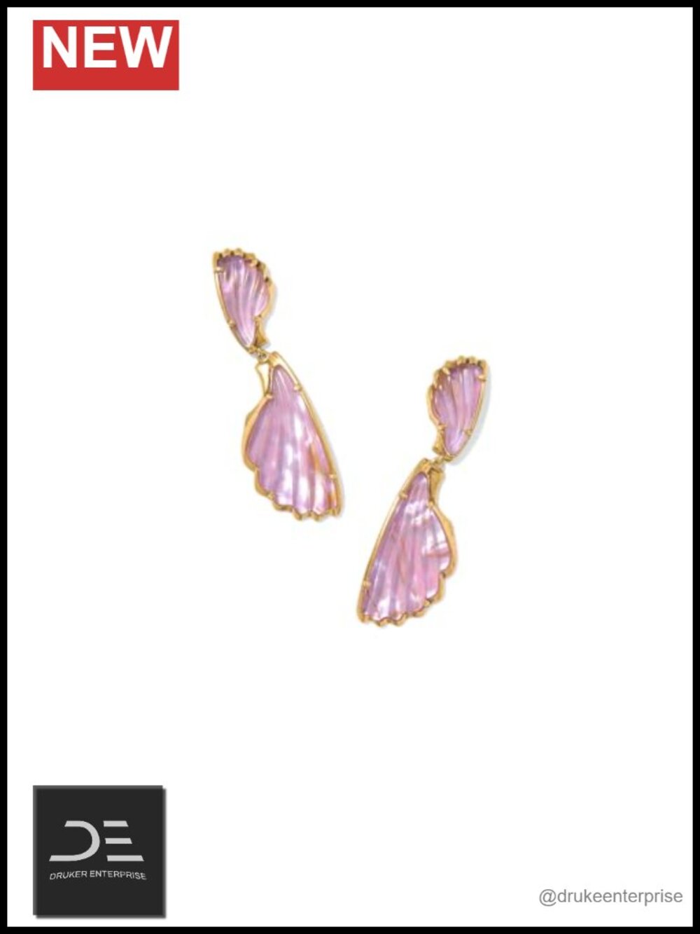 Statement Drop Earrings Vintage Gold Brass Push Back Closure